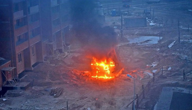 Пожар на стройке в Билево